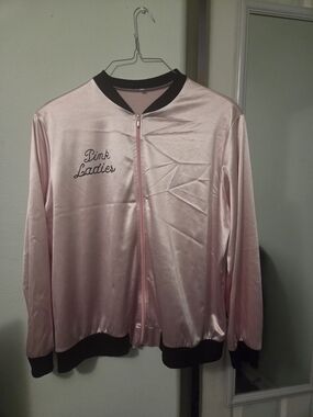 Pink Ladies Satin Bomber Jacket - Pink